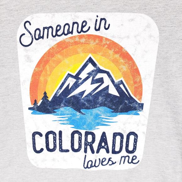 Port and Company T Shirt Womens Size XL Gray Someone in Colorado Loves Me Print - Picture 3 of 6